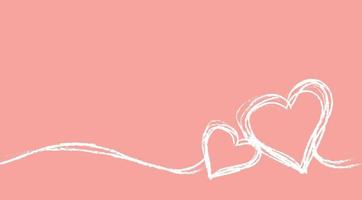 valentines template background with hand drawn heart shape ornament, greeting card design vector