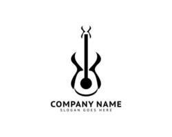 Electric guitar vector illustration icon logo template