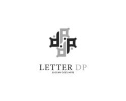 diseño de plantilla de logotipo de letra inicial dp vector