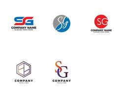 Set of Initial Letter SG Logo Template Design vector
