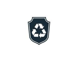 Recycle Shield Icon Vector Logo Template Illustration Design