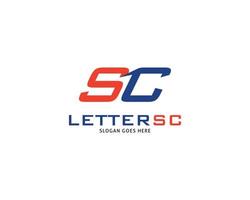 diseño de plantilla de logotipo de letra inicial sc vector