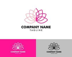 Beauty Vector Lotus Flowers Design Logo Template Icon