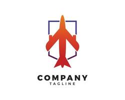 Jet plane logo design template vector