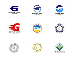 Set of Initial Letter G Logo Template Design vector