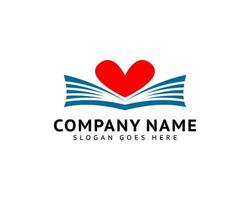 Love Book Logo Template Design Vector