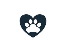 Paw Print Pet Love Icon Vector Logo Template Illustration Design