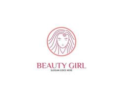 Woman face logo design vector illustration, Girl silhouette for cosmetics, beauty, salon, health and spa, fashion themes