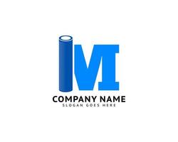 Initial letter M plumbing pipe logo template vector icon illustration design