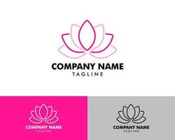 Beauty Vector Lotus Flowers Design Logo Template Icon
