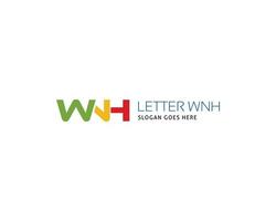 Initial Letter WNH Logo Template Design vector