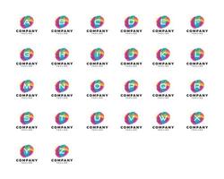 conjunto de plantilla de logotipo de transparencia de superposición de letra inicial abstracta vector