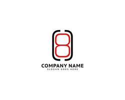 Initial Letter 8 or Number Eight Logo Template Design vector