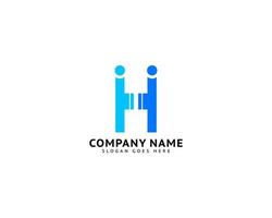 Letter H Human People Creative Logo Design vector