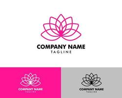 Beauty Vector Lotus Flowers Design Logo Template Icon