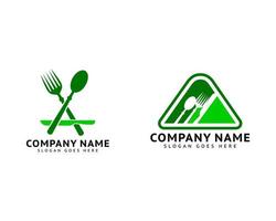 conjunto de letra inicial a con tenedor, cuchara, cuchillo para el diseño del logotipo del restaurante vector