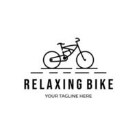 relaxing bike logo design minimalist vector