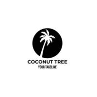 diseño de ilustración de símbolo de vector minimalista de logotipo vintage de árbol de coco