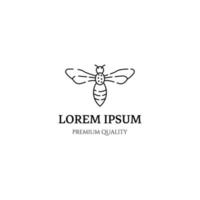 abeja línea creativa arte icono logotipo minimalista vector ilustración diseño