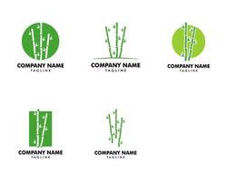 conjunto de diseño de ilustración de icono de vector de plantilla de logotipo de bambú