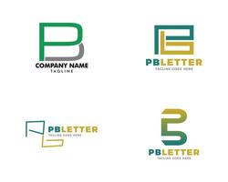 Set of Initial Letter PB Logo Template Design vector