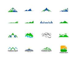 conjunto de plantilla de vector de diseño de logotipo de montañas