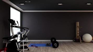 3d render modern gym fitness room logo mockup photo