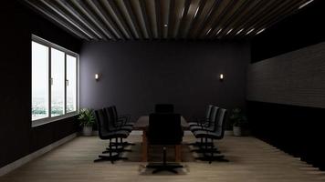 3D render office workspace modern meeting room mockup photo