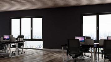 3D Render Realistic Office Workspace Modern Minimalist mockup photo