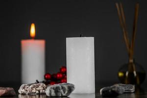 White Candle On Table photo