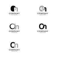 conjunto de letra inicial en diseño de ilustración de plantilla de logotipo de vector de icono
