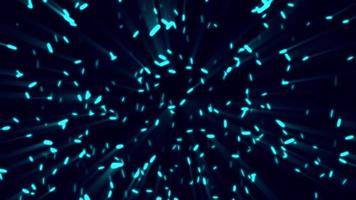 Abstract particle sparks random flowing on blue background. Blue light particle. Seamless looped 3d animation