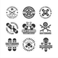 colección de logotipos del campeonato de estilo libre de skate vector