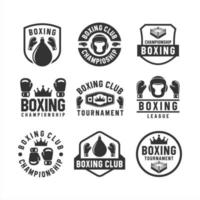 Boxing Club Tournament Logos Collections vector