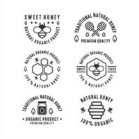 Badge honey bee natural product vector