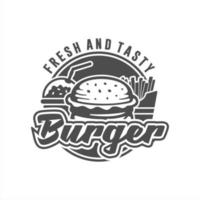 logotipo de hamburguesafresco y sabroso vector