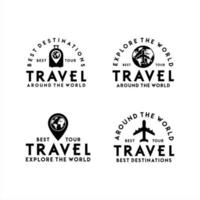 logotipo de viaje mejor conjunto de recorridos vector