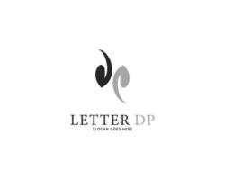 diseño de plantilla de logotipo de letra inicial dp vector