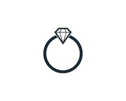 Diamond Ring Icon Vector Logo Template Illustration Design