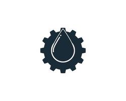 Gear Drop Oil Icon Vector Logo Template Illustration Design