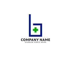 Initial Letter B Cross Plus Logo, Medical Health Care Logo Template Design vector