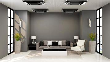 3d render executive office lounge wall mockup design photo