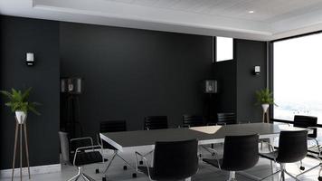 3D render office workspace modern meeting room mockup photo