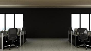 3d render espacio de trabajo de oficina realista maqueta minimalista moderna foto