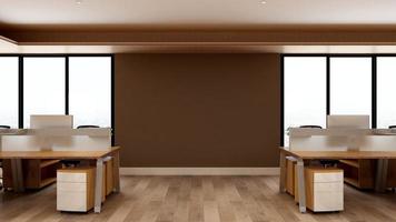 3D Render Realistic Office Workspace Modern Minimalist mockup photo