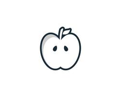 elementos de plantilla de diseño de icono de fruta de manzana vector