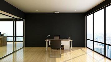 3D Render office design - manager room interior wall mockup photo