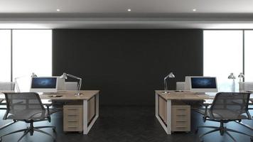 3D Render Realistic Office Workspace Modern Minimalist mockup photo