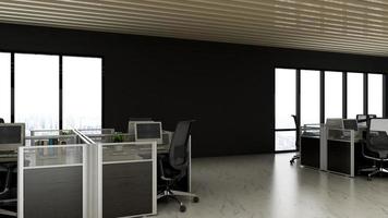 3D Render Realistic Office Workspace Modern Minimalist mockup photo