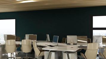 3D Render Realistic Office Workspace Modern Minimalist mockup photo